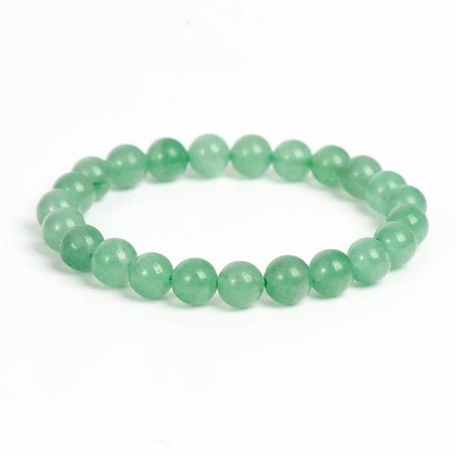 Green aventurine 8mm beaded crystal bracelet for abundance and prosperity